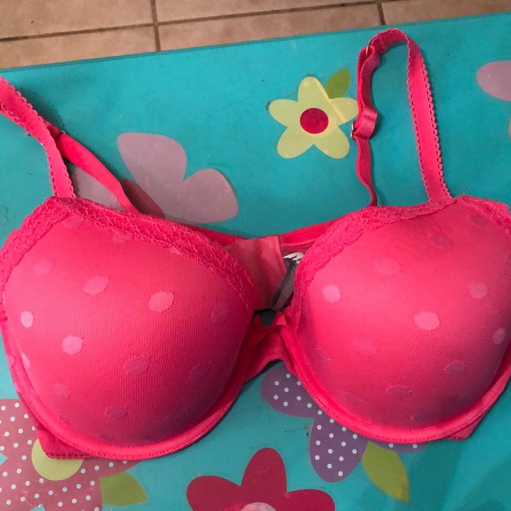 Aerie hot pink polka dot bra 36DD